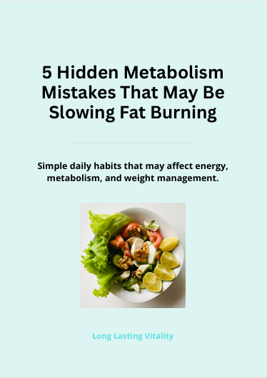Free guide cover showing 5 hidden metabolism mistakes that may be slowing fat burning